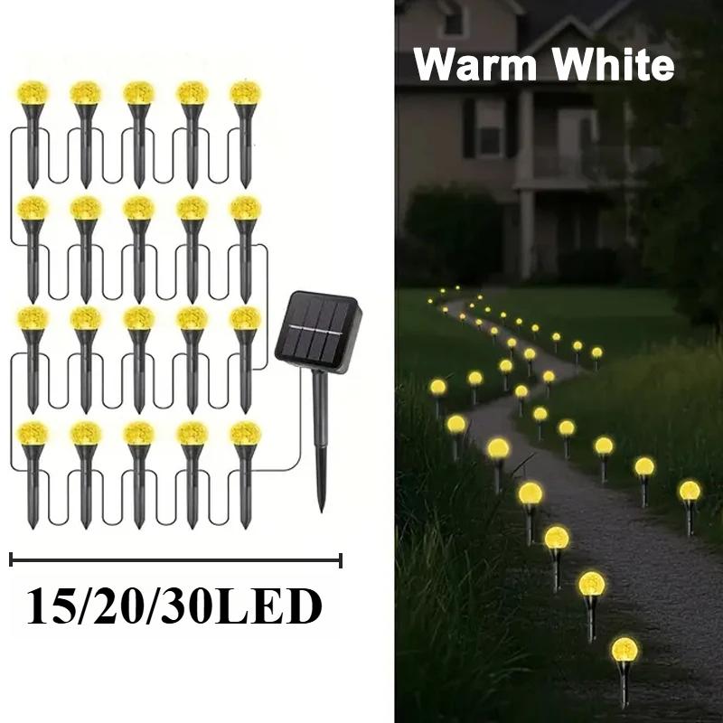 30LED Solar Bubble Ball Rasenlichter Wasserdichte Solar-Wegbeleuchtung Lichterkette für Außen Garten Terrassen Wegbeleuchtung Dekoration