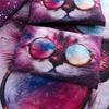 Deep Purple Galaxy Bedding Sets 3D Animals Glasses Cat Duvet Cover Sets Pilowcases Comforter Bedding Sets 228x228cm Quality 9D58