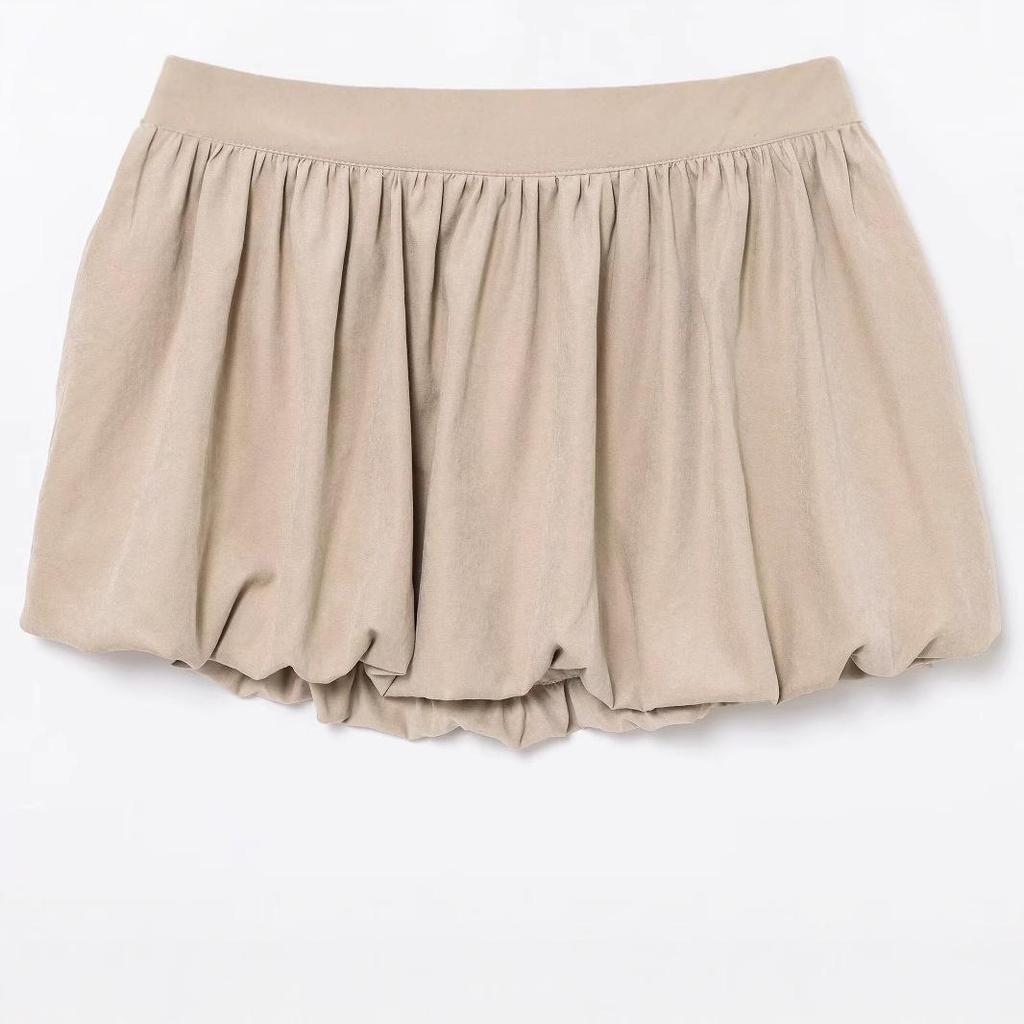 European & American Women's 2025 Early Spring Pleated Balloon Mini Skirt