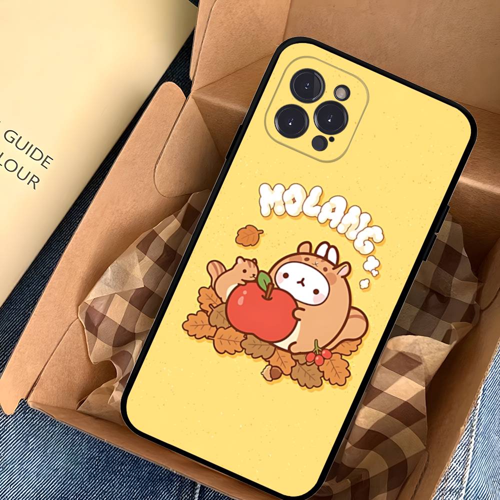 Kawaii Cute Rabbit M-MolangS Anime Phone Case For IPhone 14 Plus 13 Mini 11 16 15 17 Pro Max Protection Shockproof