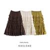 Kaslead New Women Clothes Western Style Versitile Fashion Laminated Decoration Midi Dress 3118209 714