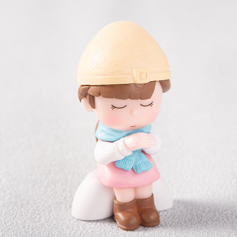 Micro Landscape Decoration Cute Cartoon Wishing Couple Boy Girl Plastic Figure Office Desktop Car Decoration