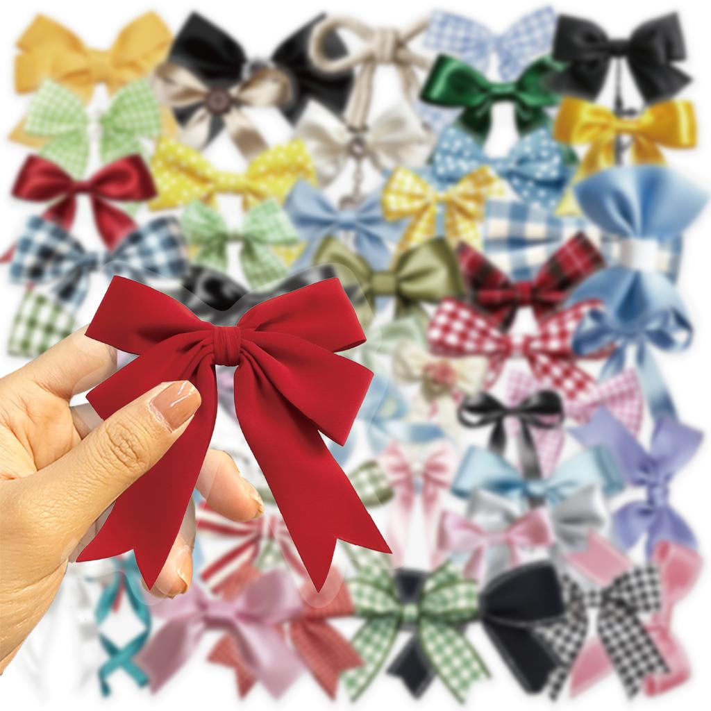 50 Gjennomsiktige Fargede Sløyfe Klistremerker Pakke, Vanntett Gjennomsiktig PET Manuelt Materiale Dekorativ Gitar Notatbok