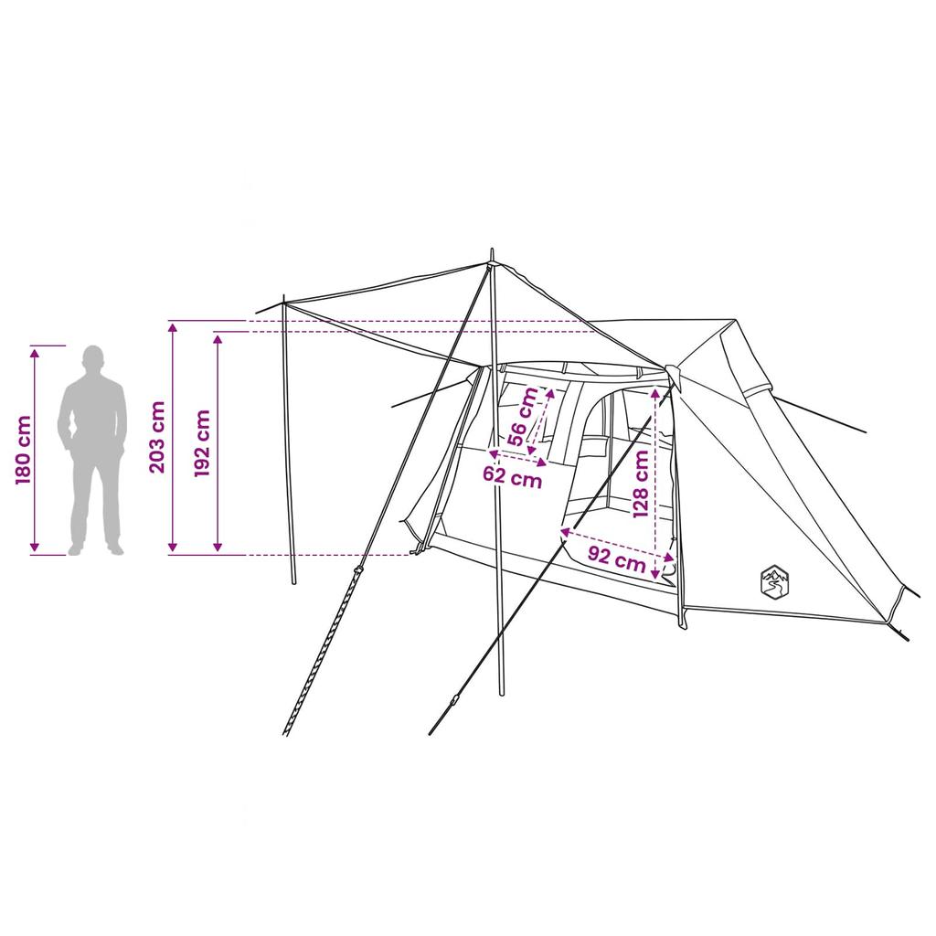 Tunnel Tent Gray and Orange 475 x 220 x 192 cm