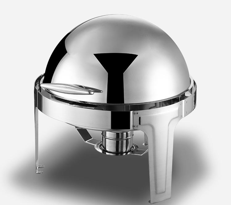 Gold-Plated Stainless Steel Buffet Warmer with Full Lid and Visible Insulation