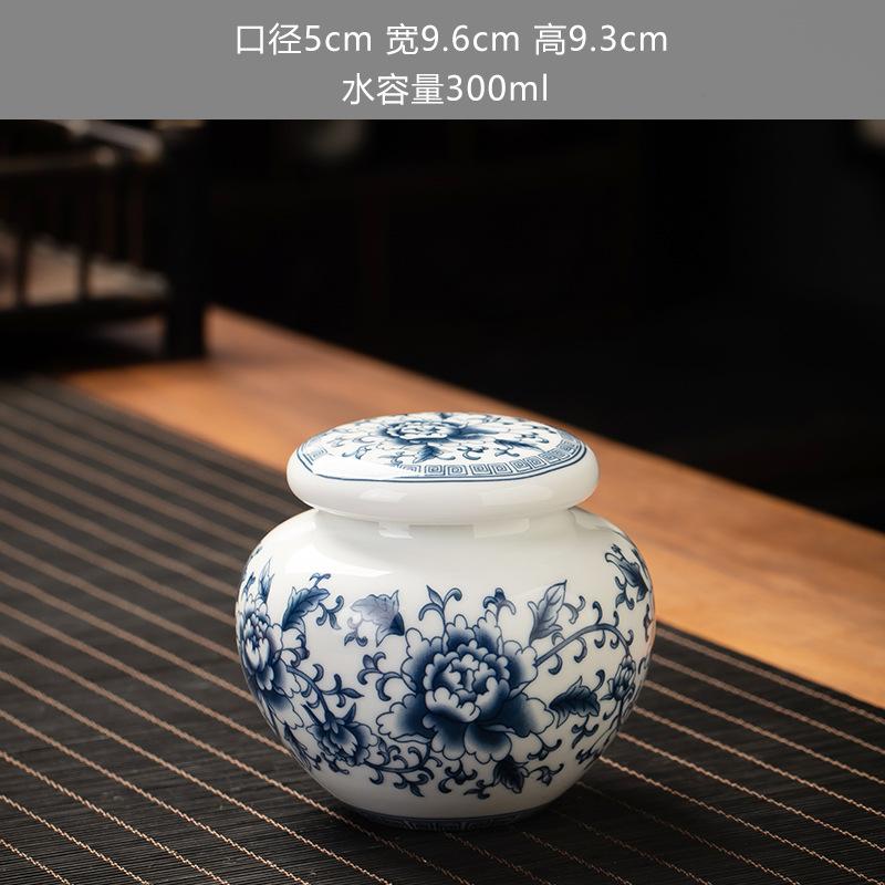 Blue and White Porcelain Tea Jar, Ceramic Jar, Mini Small Sealed Jar, Fragrance Powder Container, Tea Box, Storage Bottle