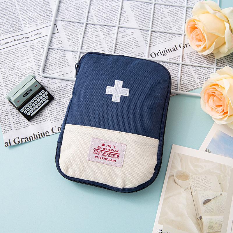 Korean Portable Travel First Aid Kit: Compact Personal Medicine and Emergency Storage Bag
