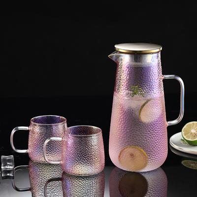 Olla de Cristal Colorida Galvanizada Tetera de Cristal Resistente al Calor para Té en Taza Tetera con Infusor Hervidor Juego Gaiwan Pu Erh Ollas