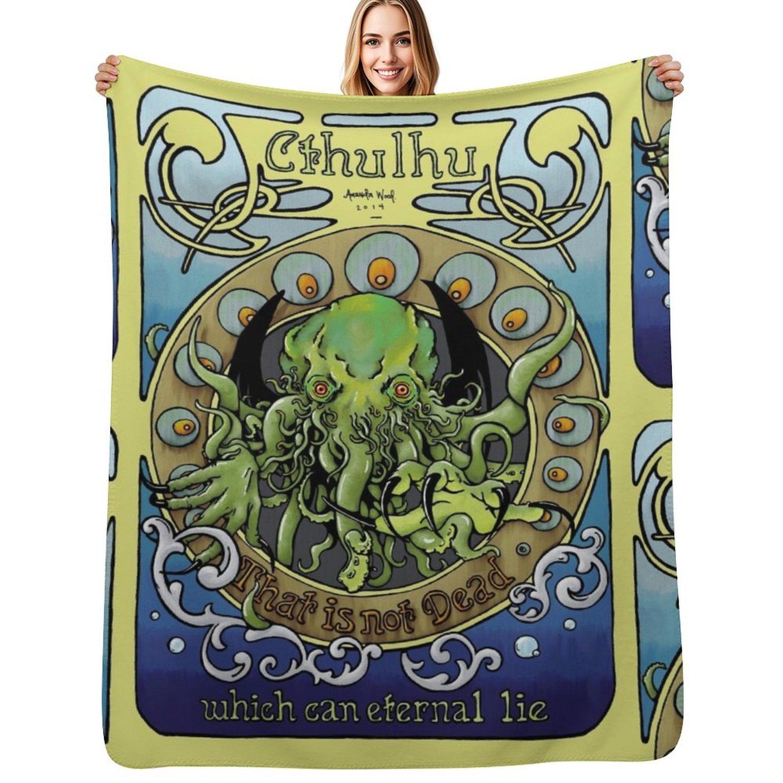 

Cthulhu Nouveau Throw Blanket Soft Solid Color Blanket for Couch Bed 102x76cm(40x30in)