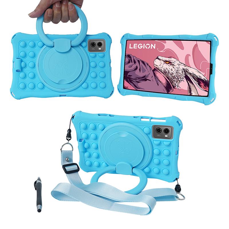 360 Rotating Stand Case For Legion Y700 8.8 Inch Soft Silicone Cover With Handle Grip And Shoulder Strap Coque
