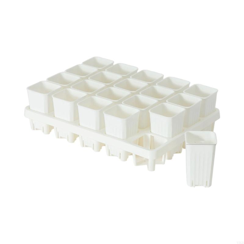Propagation Tray with Removable Pots, Plastic Nursery Pot Tray Set with Drainage Base for Rooting and Home Gardening Y5GB