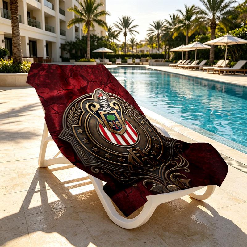 Club Deportivo Guadalajara Print Beach Towel Design, Soft, Lightweight. for Home Bathroom, Spa, Pool, Yoga, Surfing, Camping, Gift for Family, Friend