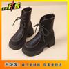 Internet Celebrity Retro Martin Heightening Mid-tube Boots 2025 New Fashion British Style Muffin Platform Versatile Boots Women