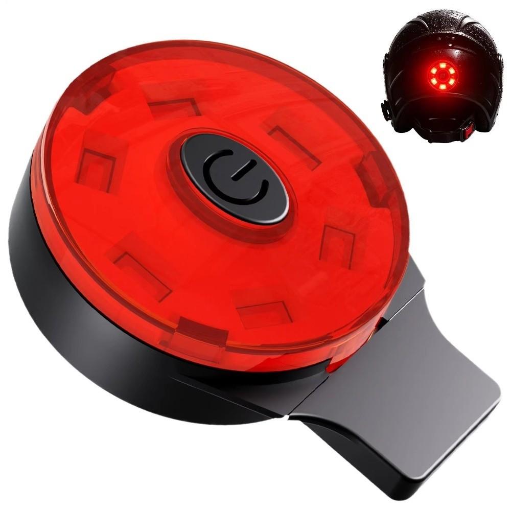Flashing Warning Motorcycle Helmet Tail Light USB Rechargeable Cycling Rear Light