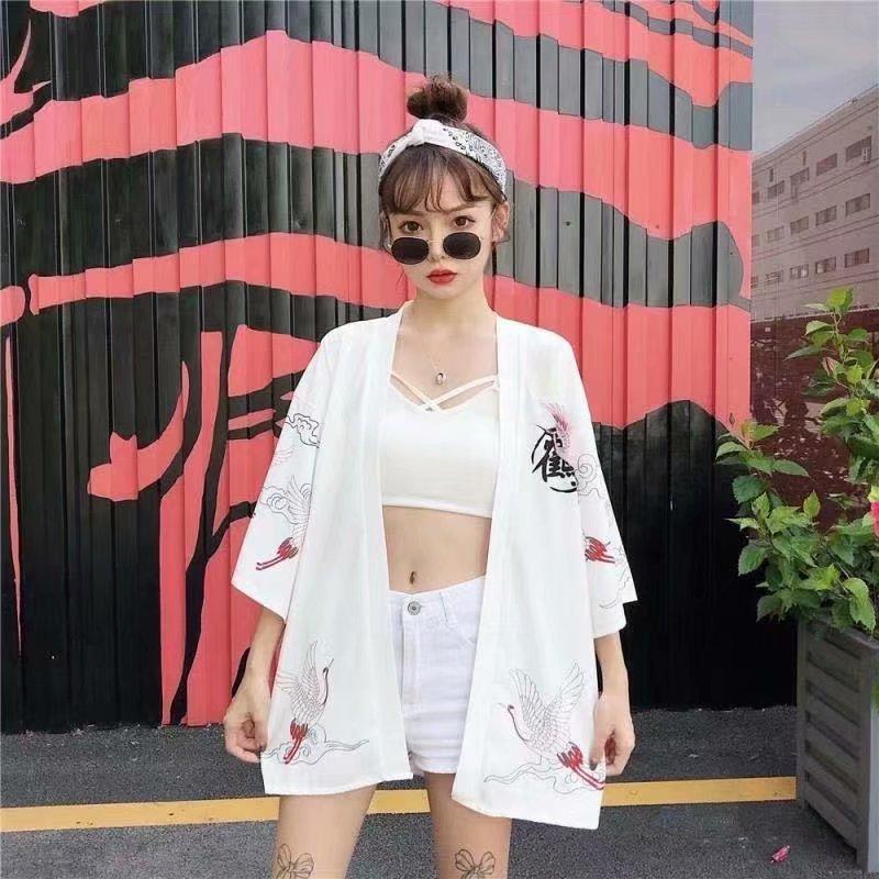 Dámské tradiční cardigan kimono kabát tenké oblečení