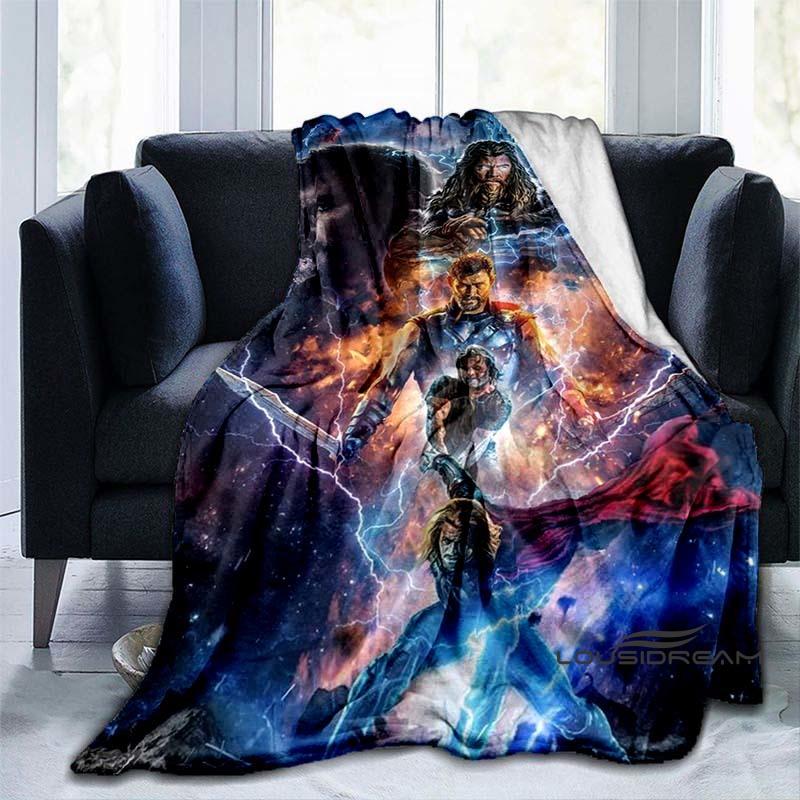 Customizable 2026 new Thor cartoon anime blankets bedroom decorations warm flannel sofa blankets suitable for home bedroom