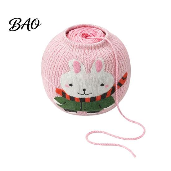 Portable Yarn Bag Ball Storage Sleeve, Cartoon Rabbit Design, Reusable Soft Fabric Handmade Craft Gift Crochet Thread Holder, Dust Proof Organizer for