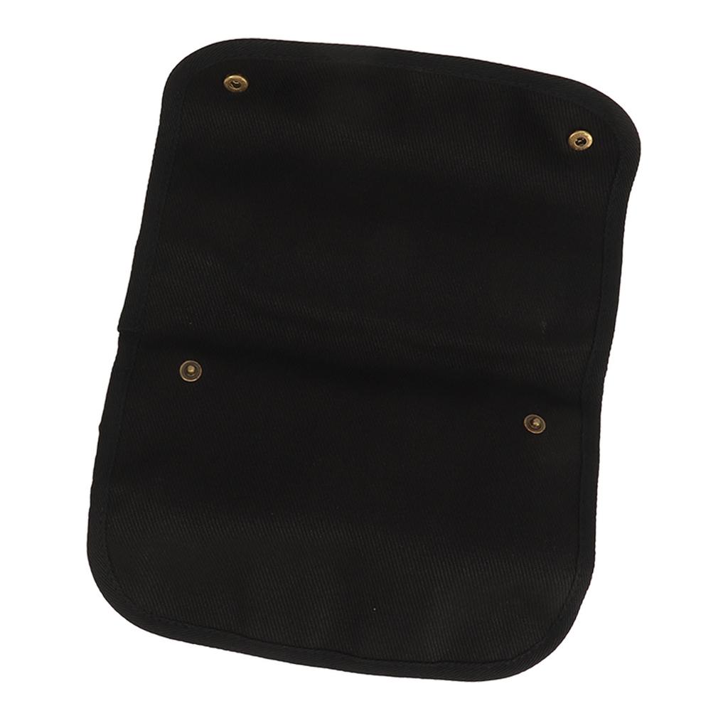 Chair Armrest Bag Large Capacity Waterproof Canvas Beach Chair Hanging Storage Pouch for Outdoor Camping Picnic Black