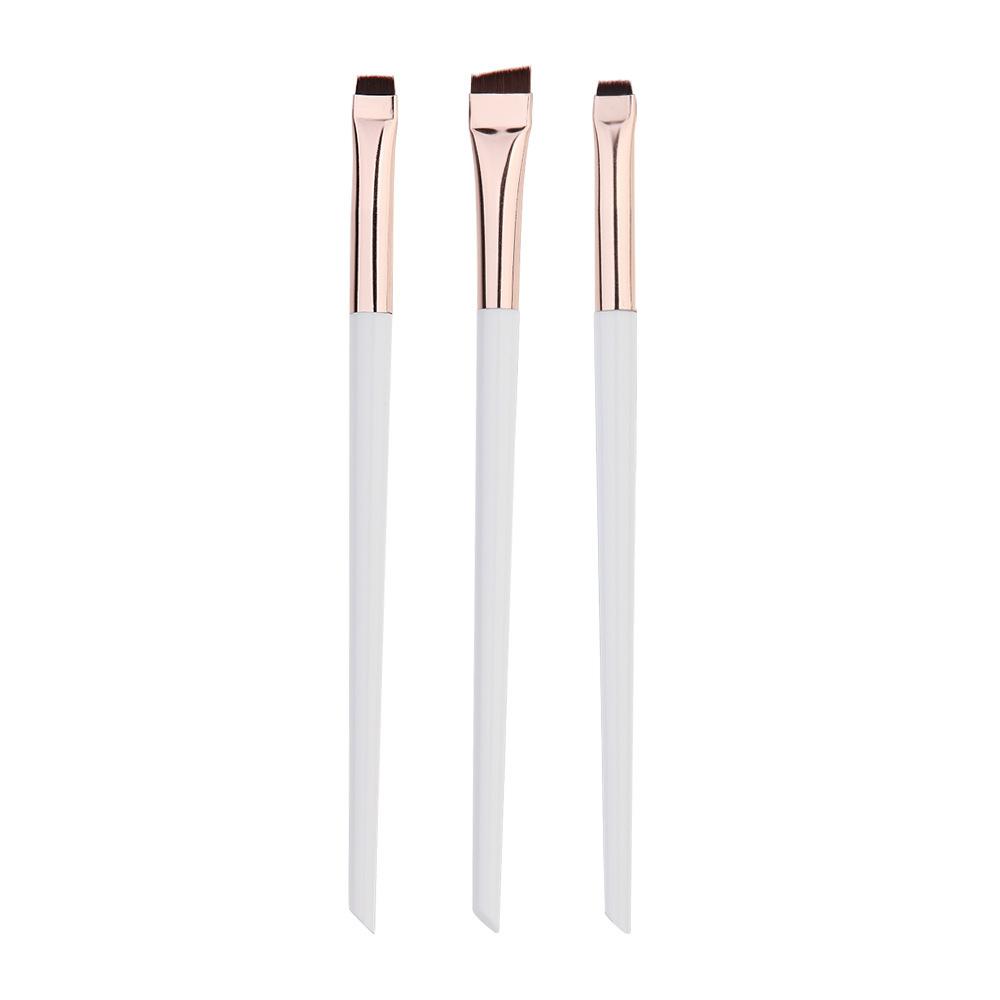 3Pcs Eyebrow Makeup Brush Set, Long Pole Eyebrow Fiber Brush, Blade Eyeliner Brush, Makeup Brush Tool.