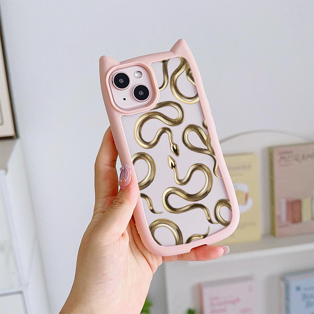 Мягкие чехлы для телефонов с кошачьими ушками для iPhone 16 15 13 12 11 Pro Max 14 Plus — фото 10