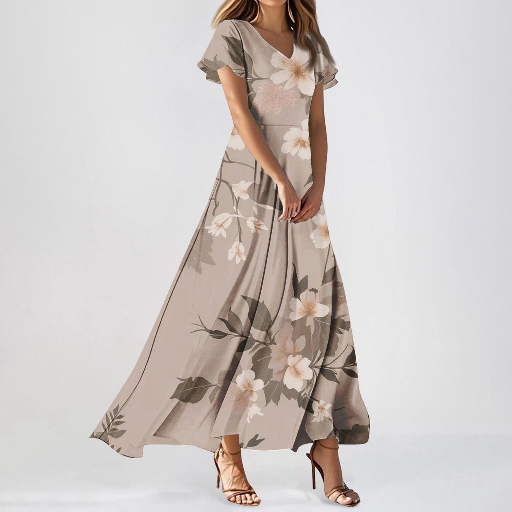 Women's Fashion Casual Floral Print Dress
