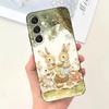 Cute P-PeterS Rabbit Phone Case For Samsung S25,S24,S21,S22,S23,S30,Ultra,S20,Plus,Fe,Lite,Note,10,9,5G Black Cover