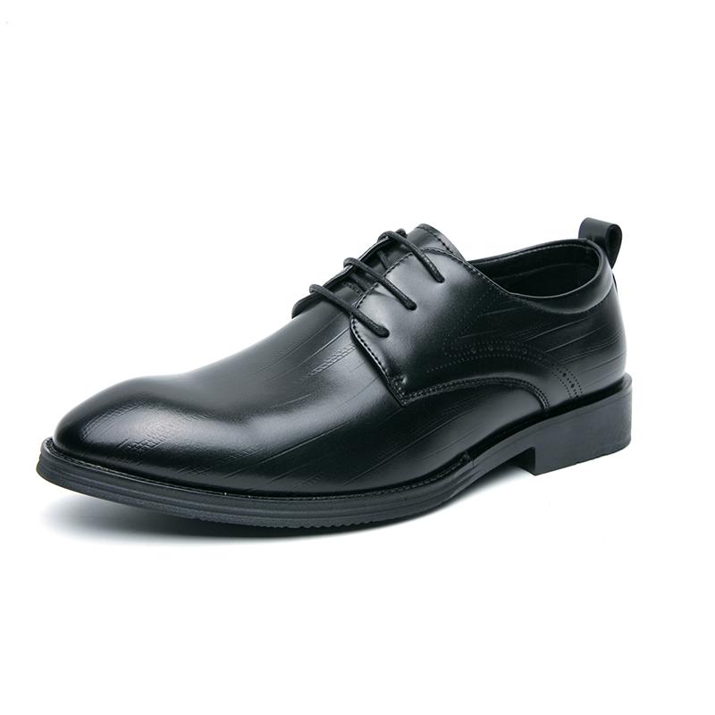 Fashion Italy Pointed Toe Leather Shoes Men Luxury Oxfords Classic Business Formal Office Men Shoes Boos Dress Men Black Wedding Shoes