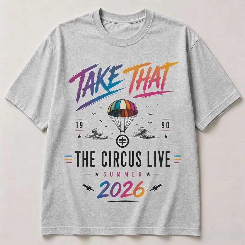 2026 Take That Circus Live Summer Shirt Retro Concert Tour Summer Unisexs Unisexs Streetwear Y2k Sportswear Fans Cotton Shirt