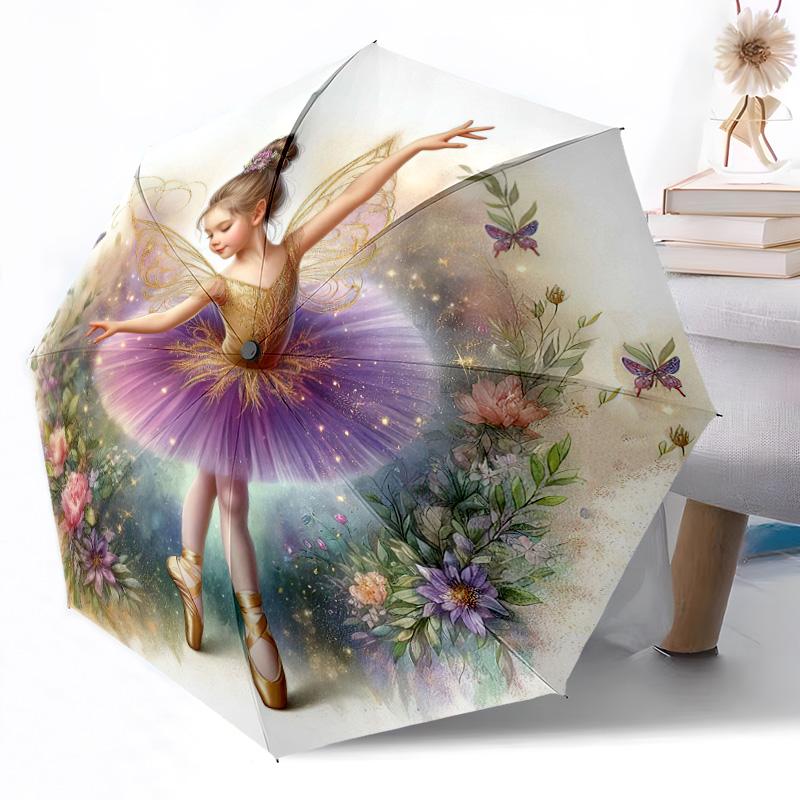 Dance Portable Automatic Umbrella Compact & Durable 8-Rib Design Compact Design Travel Essential Elegant Women's Umbrella