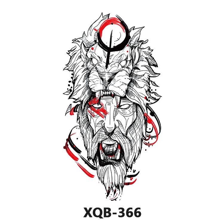 Waterproof Black & White Tiger/Wolf Transfer Sticker for Full/Half Arm - Long-lasting Tattoo for Men & Women