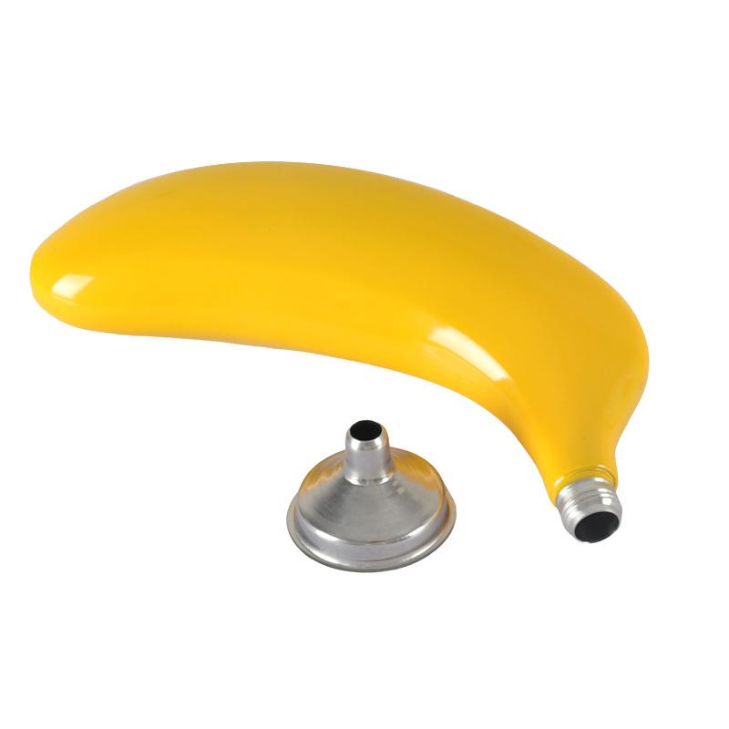 5oz Portable Pocket Banana Hip Flask with Funnel Outdoor Travel 304 Stainless Steel Whiskey Drink Alcohol Flagon for Man Gift