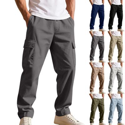 Herren-Arbeitskleidung Lässige Stretch-Bundhose mit mehreren Taschen Gerades Bein