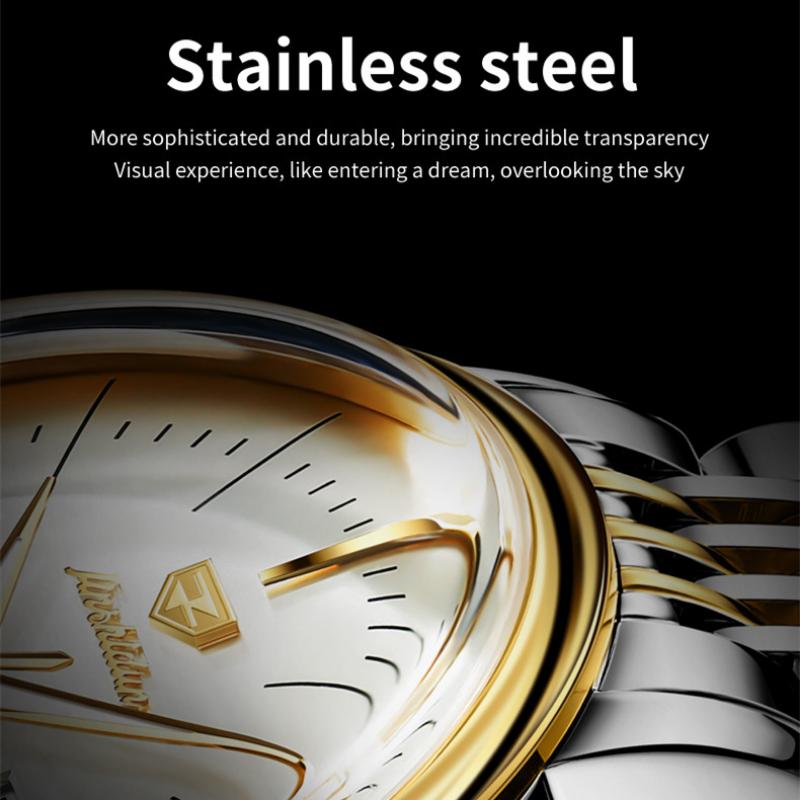 JINSHIDUN New Business and Leisure Men's Watch Business Simple Waterproof Luminous Automatic Mechanical High-end Men's Watch