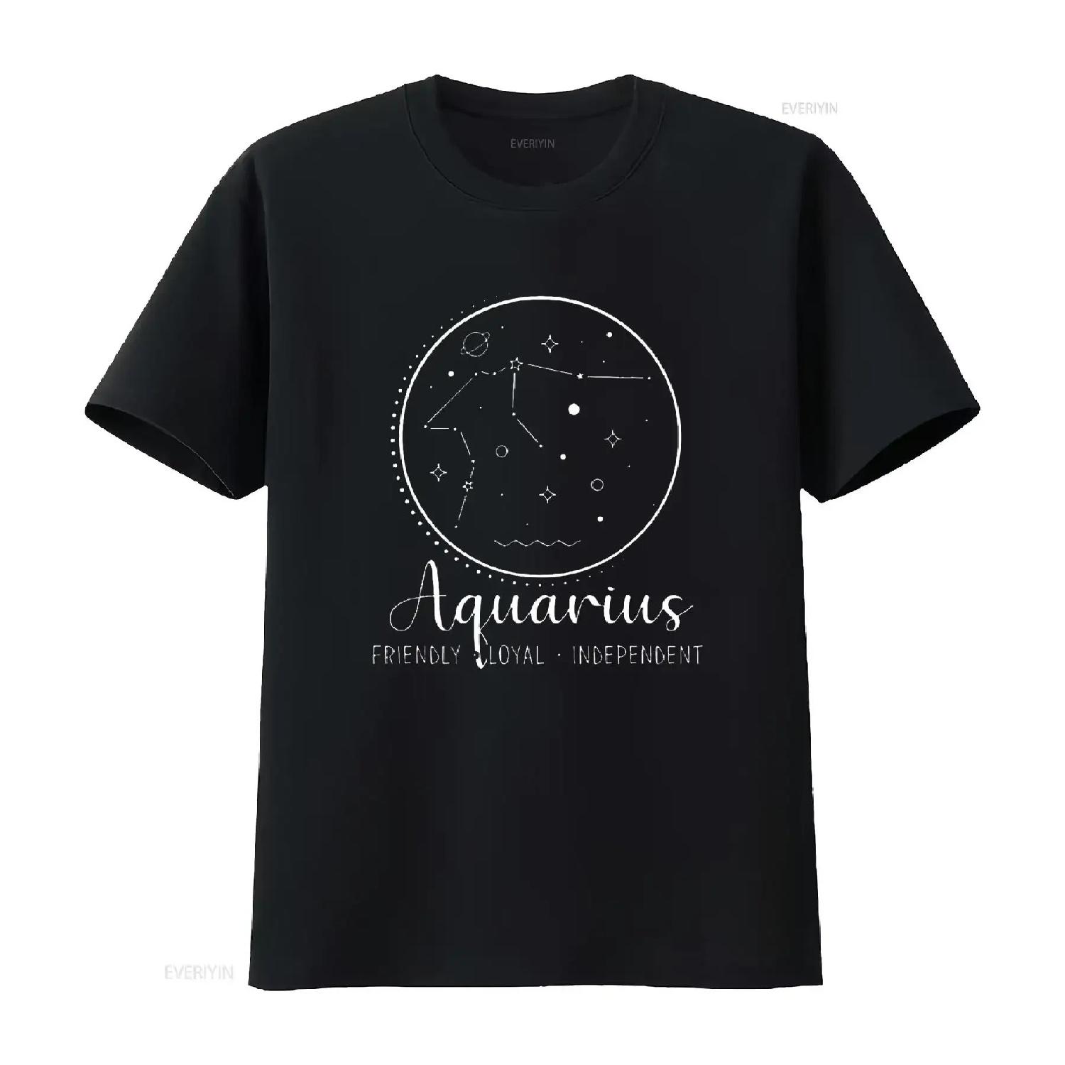 

Aquarius Star Chart Zodiac T Shirt vintage Washed Breathable graphic Casual Unisex Stylish Comfortable Versatile Slightly XXXXXL різнокольоровий