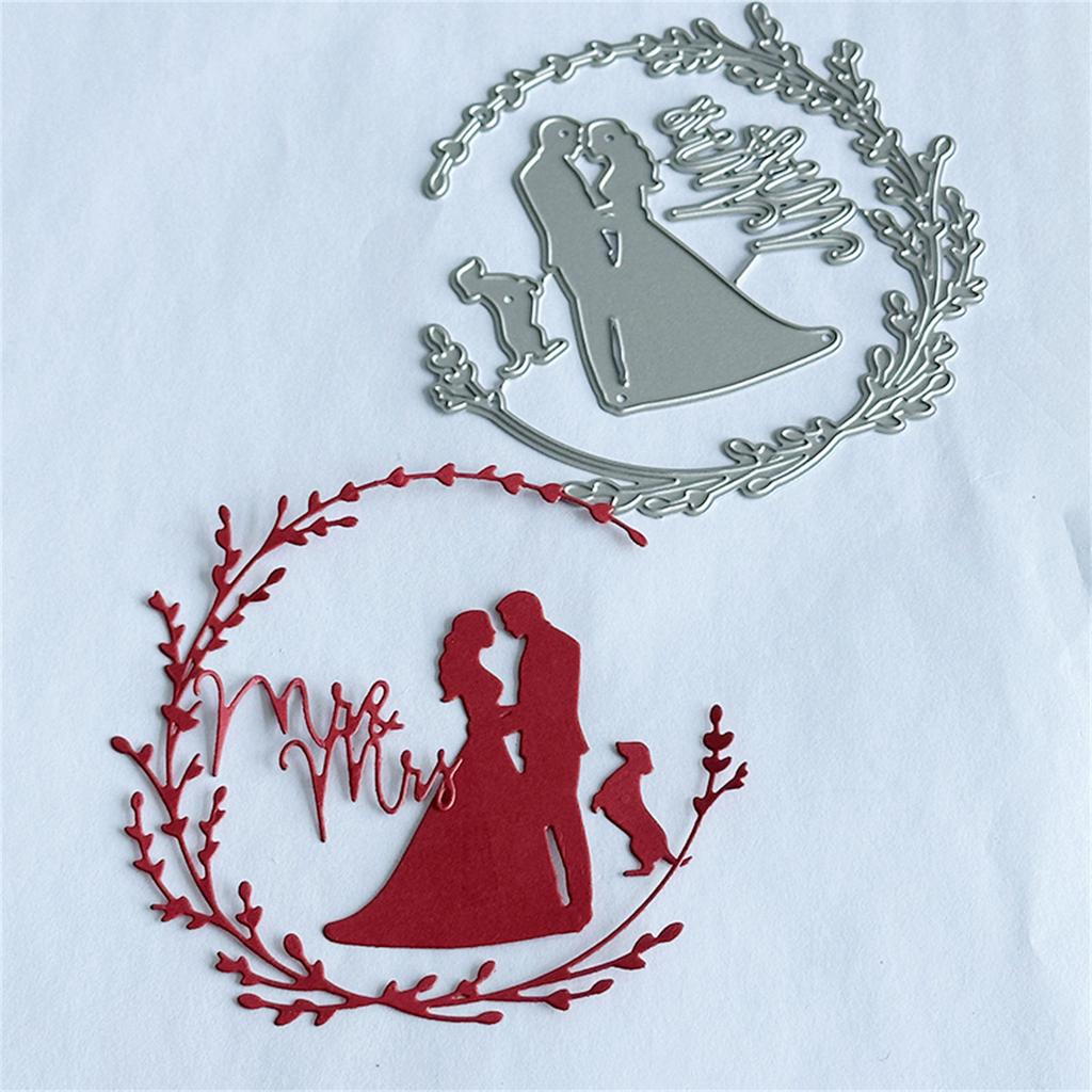 Hochzeit Herr und Frau Dekorative Stanzform Metall Prägeschablonen Kohlenstoffstahl Schneidformen für Kartenherstellung Scrapbooking