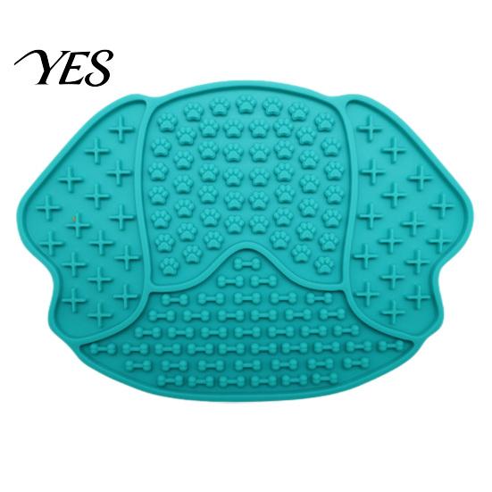 Anti-choke Pet Feeding Mat Slow Food with Strong Suction Cup, Puppy Head Design Grade Silicone Mat, Dog Eating Bowl Accessory for Prevent Choking