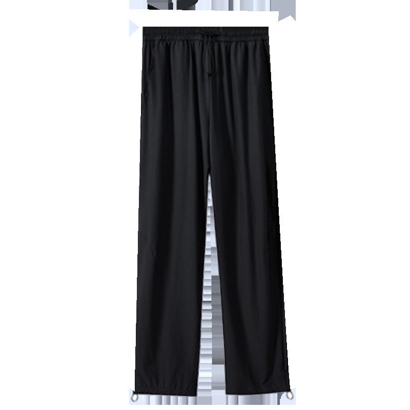 

Летние легкие унисекс быстросохнущие повседневные спортивные солнцезащитные брюки для бега Men s XL (130-150 cm) чёрный