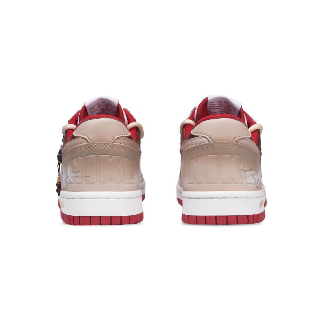Nike Big Auspicious Clouds Greetings Abrasion Resistant Breathable Low top Skateboard Shoes Men's Beige White Red 355152-150(Team1732-S-BOX)