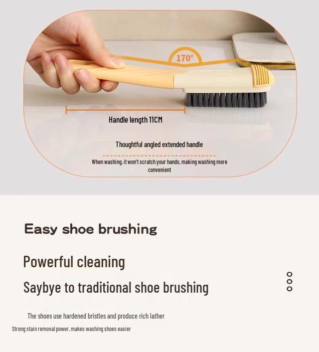 Soft Bristle Shoe Brush Set: Gentle Cleaning for Household Laundry & Shoes with Long Handle
