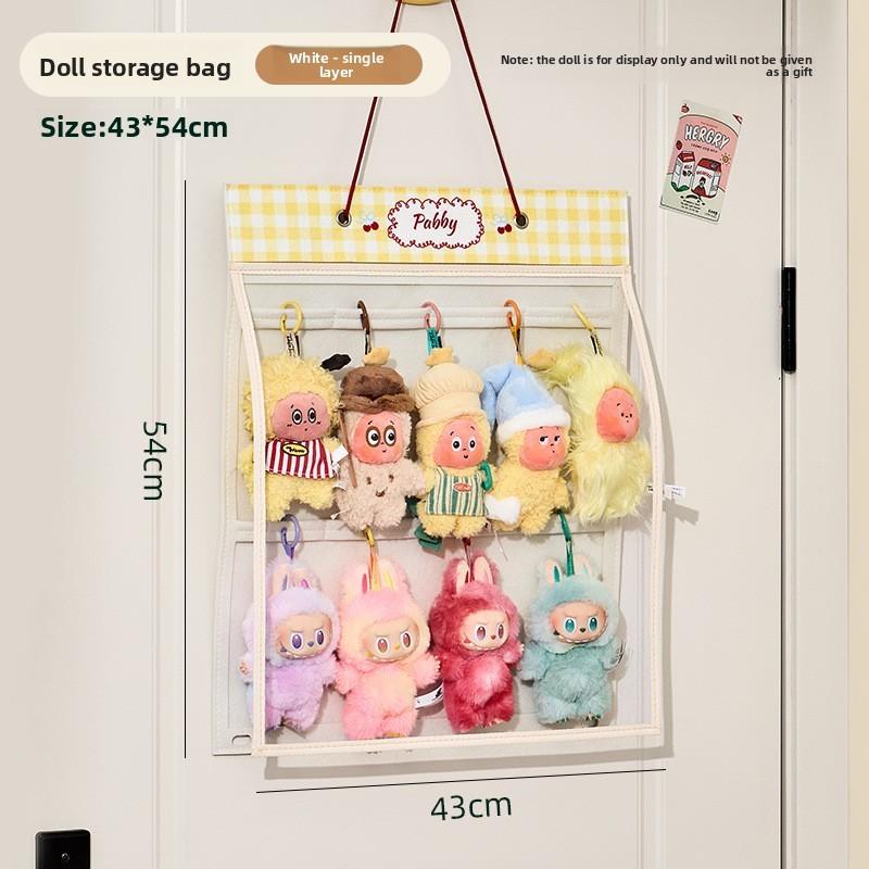 Cartoon Hanging Storage Bag With Felt Material For Bedroom Organizing And Doll Display