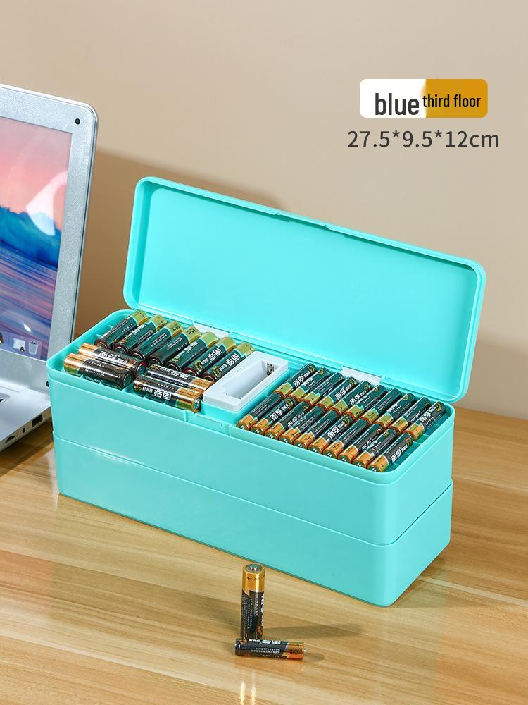Battery Organizer and Data Cable Transparent Storage Box - Large Capacity, Multi-Layer, Dustproof, Size 5-7 for Electrical Appliances