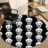 1pc Halloween Skull Decals Carpet, Round Non Slip Durable Large Size Office Carpet, Suitable for Office