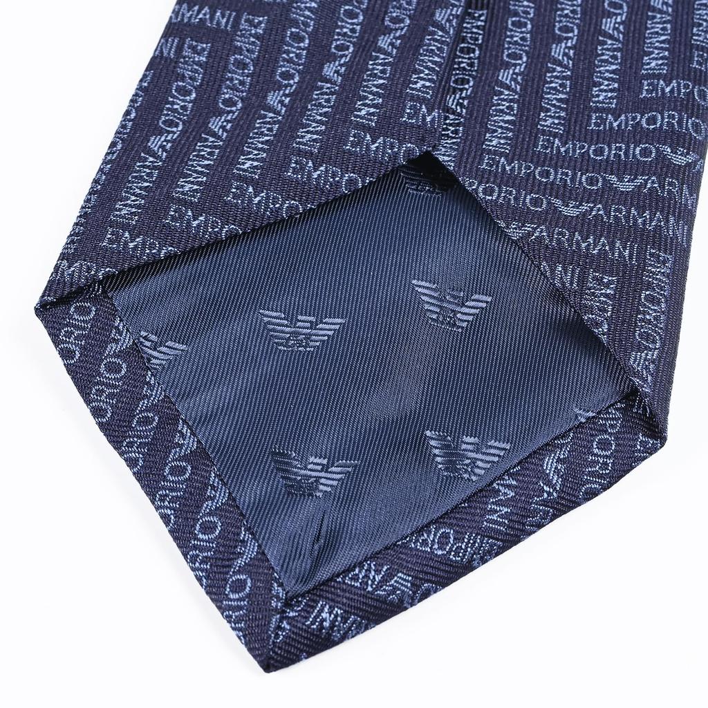 [Emporio Armani] Emporio Armani Men's Tie, 7.5cm wide, 100% Silk, Chevron Motif, Blue, MADE IN ITALY, 340075 3R604 05236 [Item]