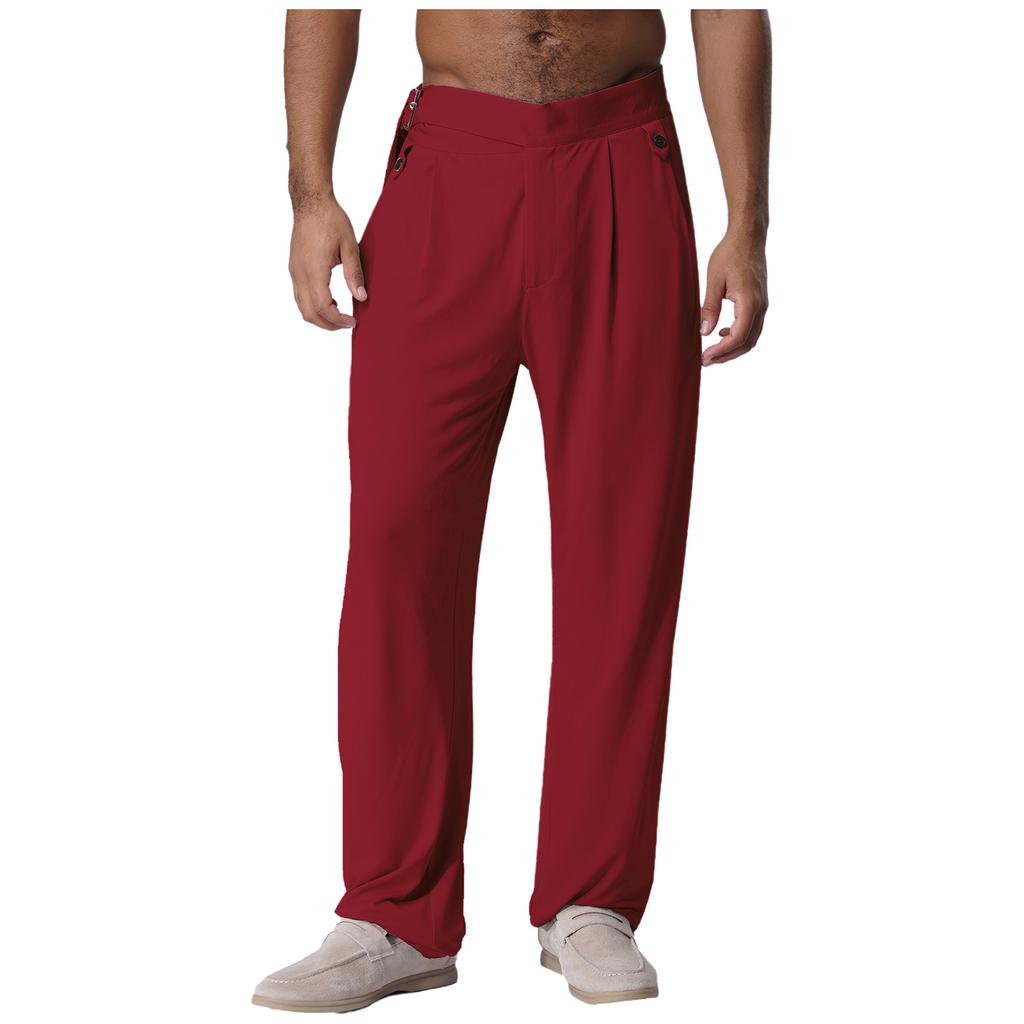 Pantaloni de dans pentru bărbați cu cataramă reglabilă, pantaloni cu curea și buzunare, îmbrăcăminte pentru dans de sală, latin, modern