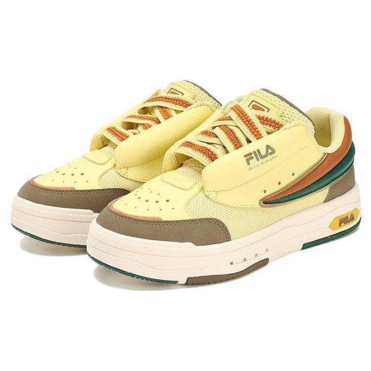 FILA Mix Synthetic Leather Comfortable Low-Top Casual Shoes Women sneakers Yellow F12W324203FCC
