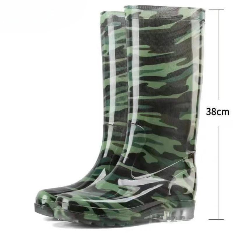 Farming Autumn Winter Print Men's Rain Boots Camo Plastic Fishing High Quality Outdoor On Offer Water Garden Gumboots Male Shoes
