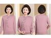 New Chinese Style Warm Fleece-Lined Qipao Collar Sweater for Middle-Aged & Elderly Women