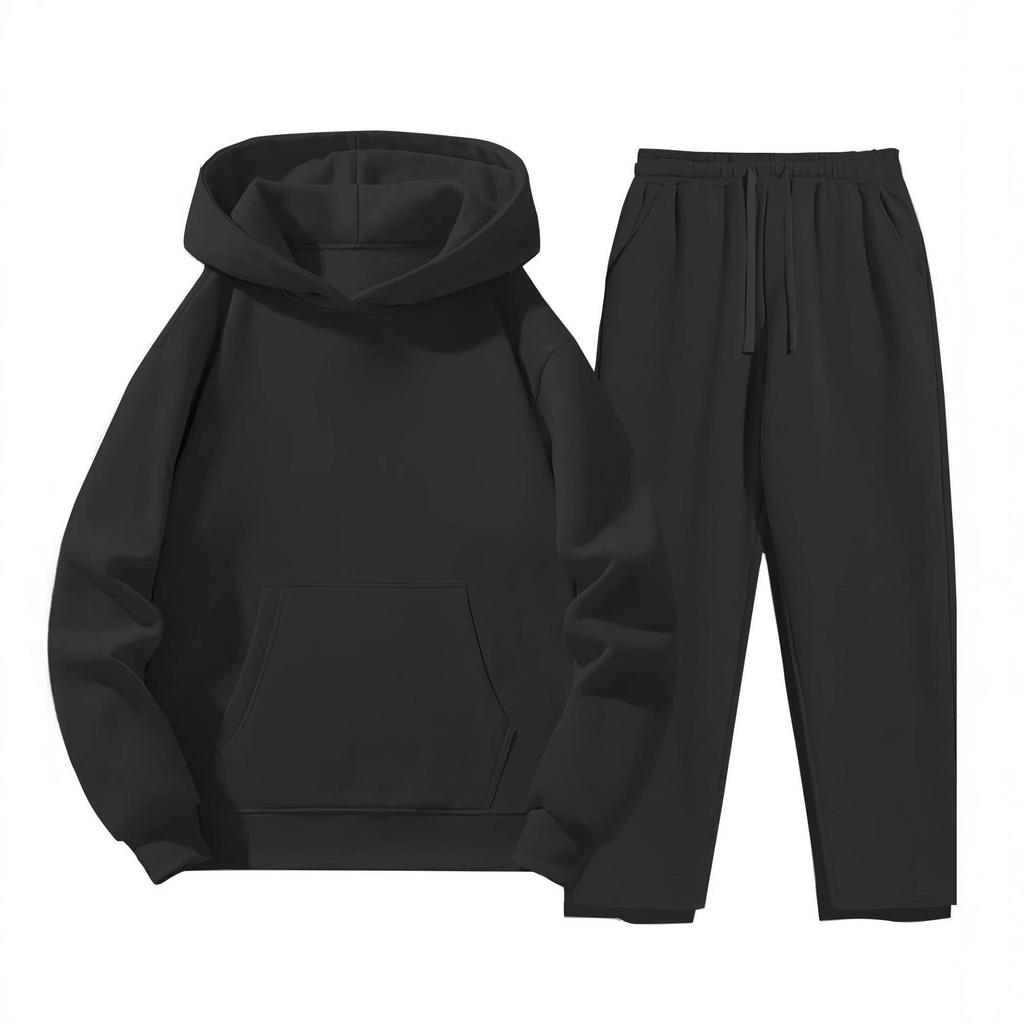 2025 Men's Versatile Casual Fashion Hoodie Set with Customizable Pockets, Pictures, and Text.