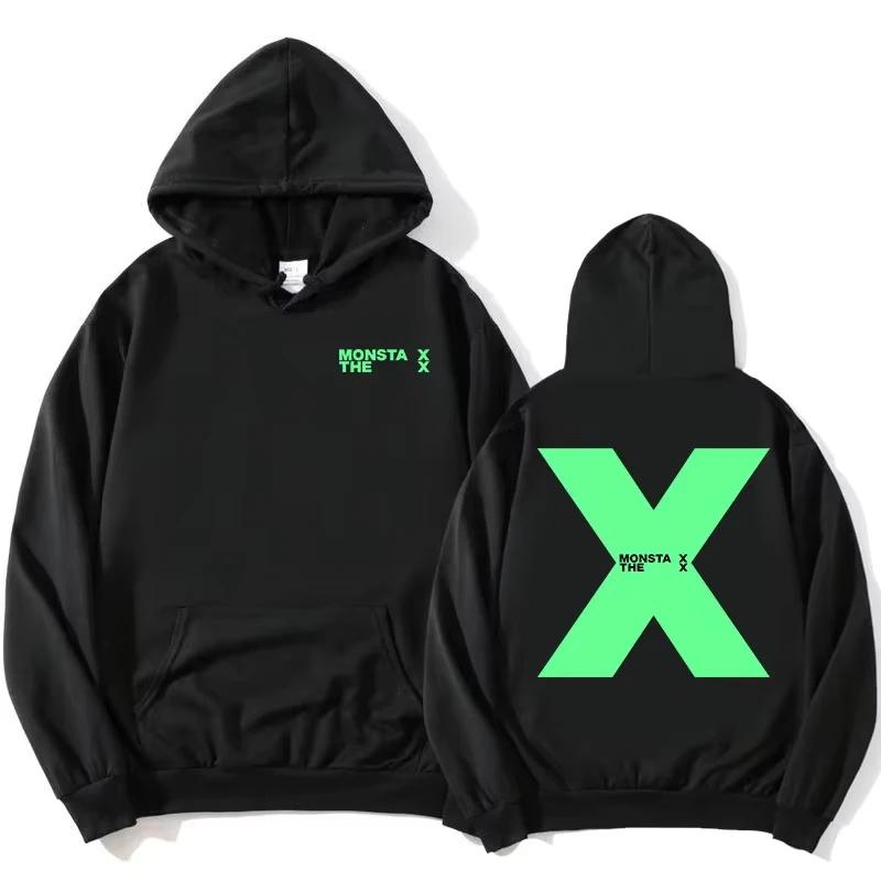 MONSTAX The X EP 2025 Hoodies Mode Koreanische Boyband Sweatshirts Langarm Herbst Kapuzenpullover Frauen Männer Sudaderas Print