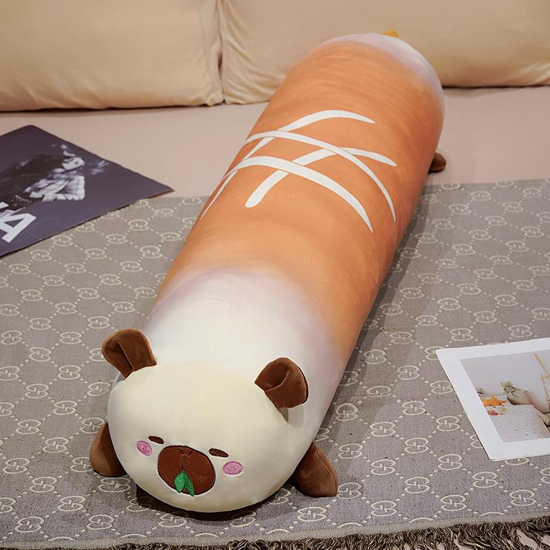 

Non-Toxic 60/90/120Cm Long Capybara Bread Plush Throw Pillow Soft Funny Bread Capybara Toy Sofa Cushion Home Decor Birthday Gift 60cm